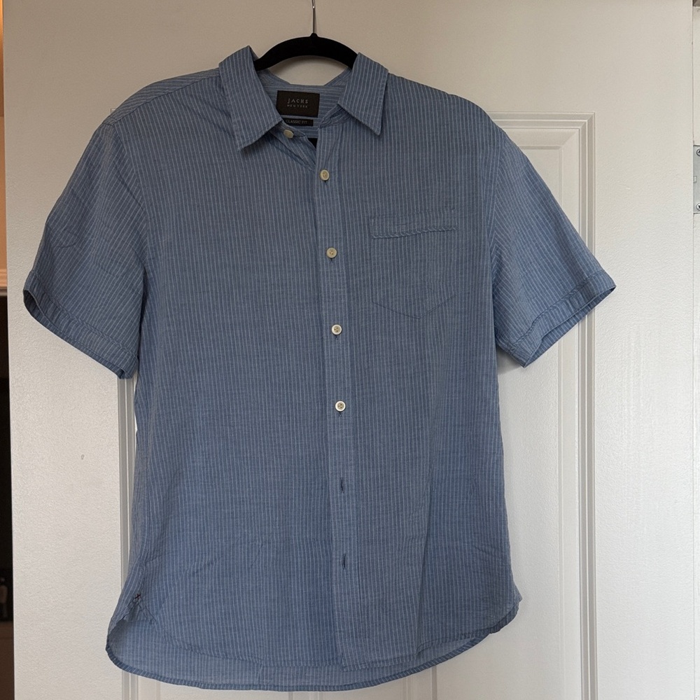 Jachs Men’s Blue Pinstripe Button-Down Shirt